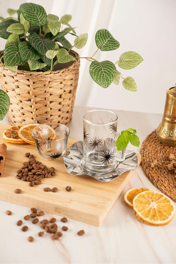 crystalhome 18 Pieces Tea and Coffee Set