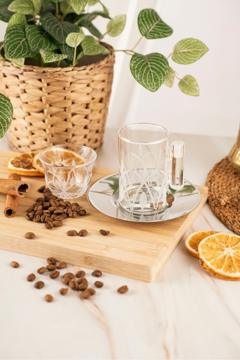 crystalhome 18 Piece Tea and Coffee Set