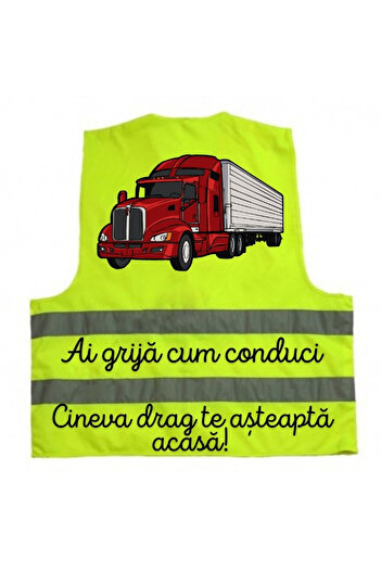 CrisPrint Personalized double-sided reflective vest with message, TIR, Romanian flag and the name George