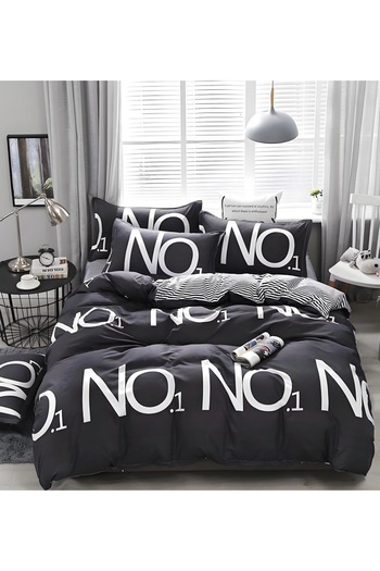 CHIRASO 4 Piece Bedding Set, Satin Cotton Sheet 240x250cm, Duvet Cover 200x230cm, 2 Pillowcases