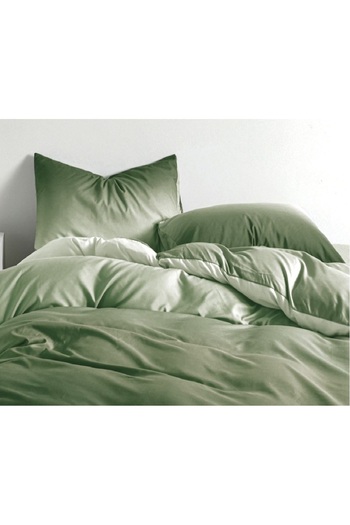 CHIRASO 4 Piece Bedding Set, Satin Cotton Sheet 240x250cm, Duvet Cover 200x230cm, 2 Pillowcases