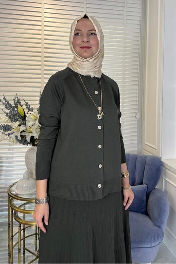 Rabia Şamlı Delicate Knitwear Set Khaki