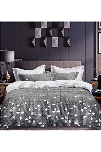 CHIRASO 4 Piece Bedding Set, Satin Cotton Sheet 240x250cm, Duvet Cover 200x230cm, 2 Pillowcases