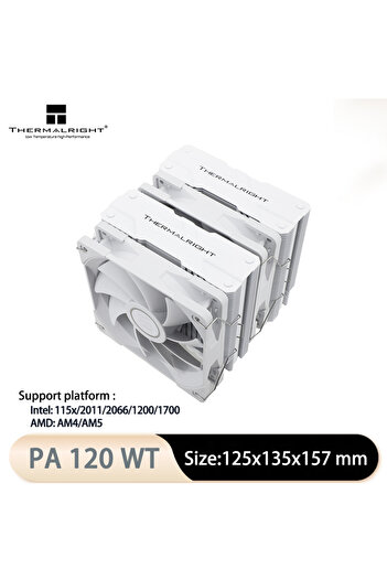 Choice3 لون ثابت آخر PA120 WT Thermalright PA120 AGHP 3.0 أنبوب حراري مبرد بالهواء 6 أنبوب حراري مزدوج