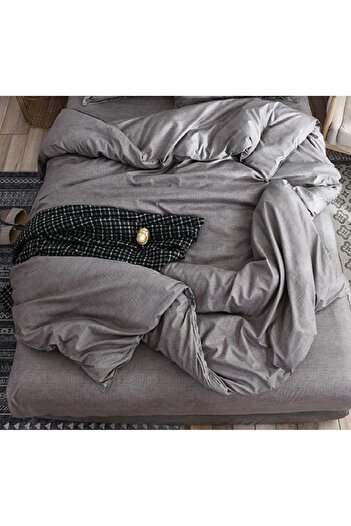 CHIRASO 4 Piece Bedding Set, Satin Cotton Sheet 240x250cm, Duvet Cover 200x230cm, 2 Pillowcases
