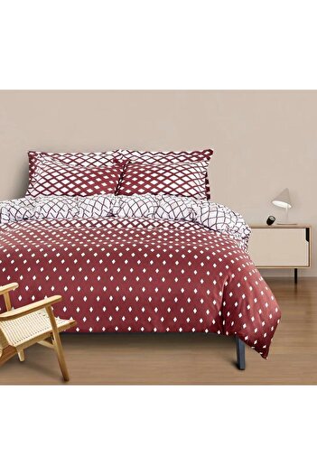 CHIRASO 4 Piece Bedding Set, Satin Cotton Sheet 240x250cm, Duvet Cover 200x230cm, 2 Pillowcases