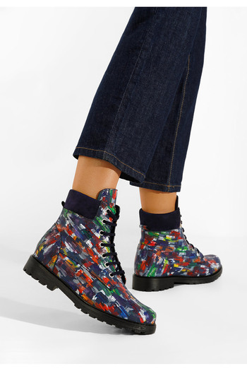 B T Shoes Viacfarebné dámské kožené kotníkové boty Pantonia