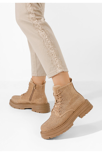 B T Shoes Béžové dámské kotníková obuv Sebria