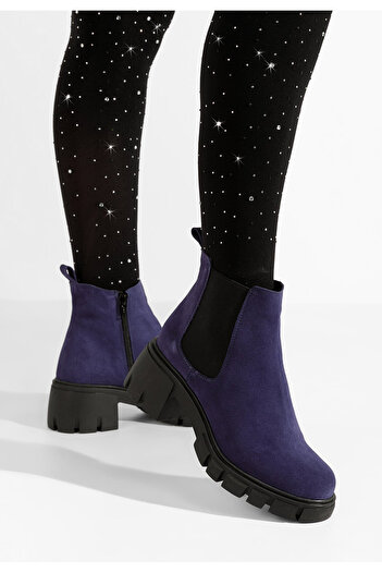 B T Shoes Γυναικεία δερμάτινα μποτάκια Rowa Νειβι