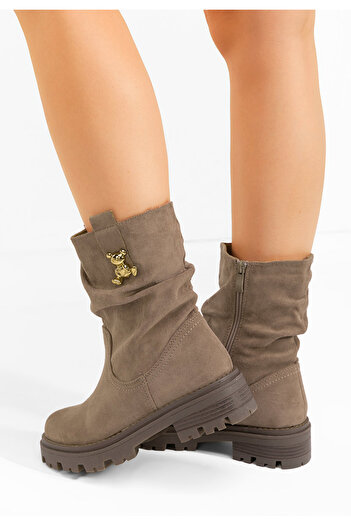 B T Shoes Γυναικεία μποτάκια Suellen χακι