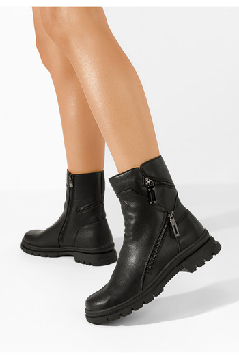 B T Shoes Γυναικεία μποτάκια Katarina Μαύρα