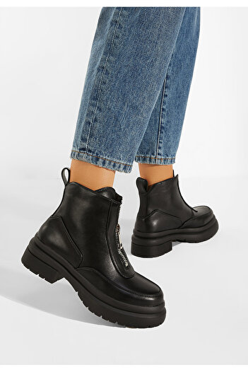 B T Shoes Mποτάκια πλατφόρμα Santina Μαύρα