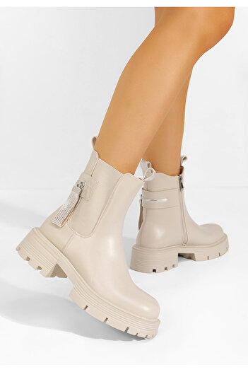 B T Shoes μποτακια πλατφορμεσ Angila μπεζ