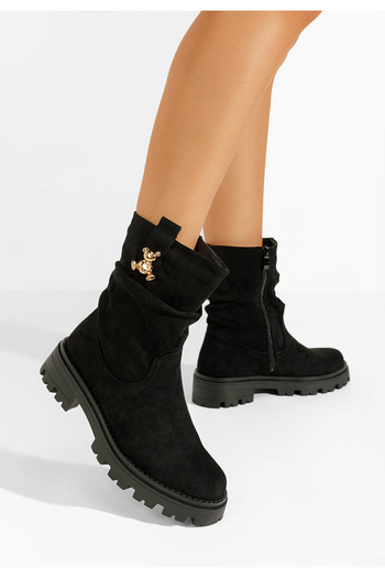 B T Shoes Ghete inalte dama Suellen negre