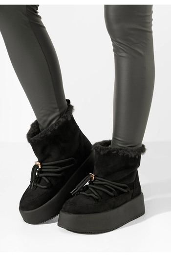 B T Shoes Mποτάκια πλατφόρμα Carmelle Μαύρα