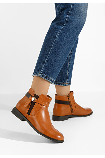 B T Shoes Γυναικεία μποτάκια Vistrea ταμπά