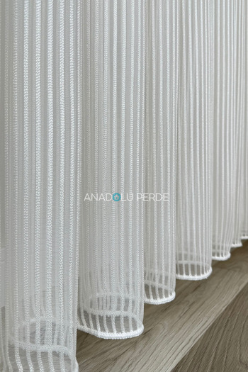 istper Ecru Macaroni Tulle Curtain |   1/3 Often Folded |   Lead |   Suitable for Living Room, Sitting Room and Bedroom