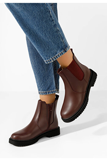 B T Shoes Vallie women's red chelsea boots