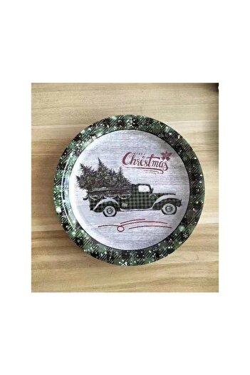 Flippy Set 10 Disposable Plates, Flippy, 23 cm, Christmas Car Model, Multicolor