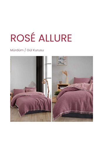 O&G Collection Double Sided 100% Cotton 4 Layer Muslin Double Bedspread 220X230 cm