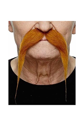 Flippy False Mustache for Disguises, Flippy, Thematic Parties, Canvas, Self-Adhesive, 10 x 15 cm, Reddish-B