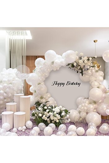 Flippy Latex Balloons for Arch, Flippy, Set 120 Balloons, Baptism, Transparent, 23 cm, White