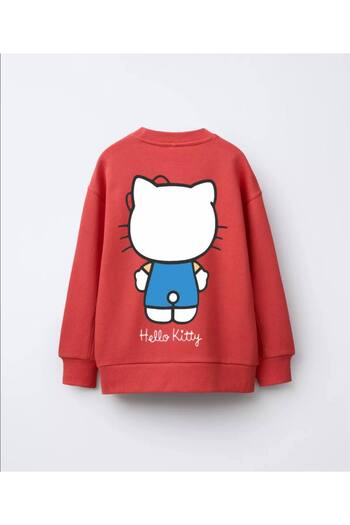 Daisy Dolly Girl's 3-Thread Plain Cotton Sweatshirt