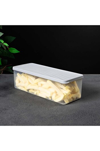 devigo Deep Freezer Storage Container – with Lid – Transparent, Bpa-Free, Leakproof 2L Gray