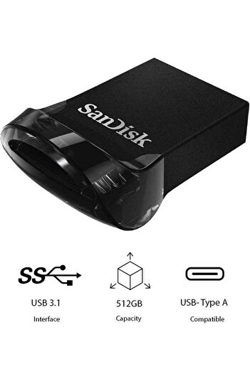 SanDisk 512GB Ultra Fit USB 3.1 Flash Drive - SDCZ430-512G-G46