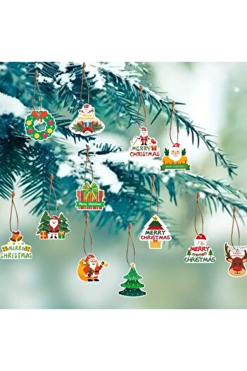 Flippy Christmas Tree Decoration, Flippy, String Included, 12 Pieces, 5.5 x 6.5 cm, Multicolor