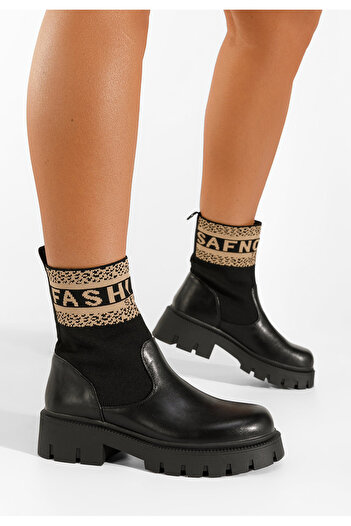 B T Shoes Γυναικεία μποτάκια Μαύρα Mabella