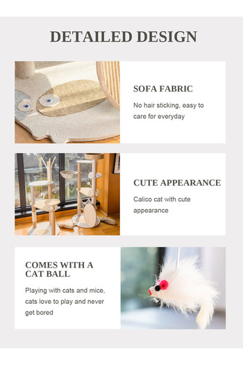 KidLe Cat Tree Cat Climbing Frame Cat Scratching Post Cat Tower Indoor Climbing