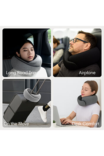 WHITEBLANCO Eudora Orthopedic Spiral Neck Supported Travel Pillow 100% Orthopedic Visco