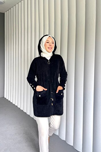 PİNK FLY Angora Hooded Cardigan