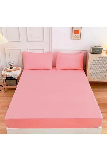 She&Co Fitted Sheet Set - Single/ Double/ King Size-Pink