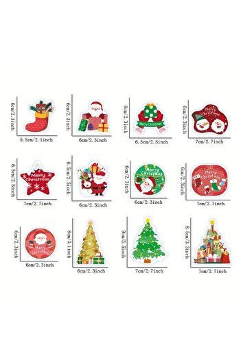 Flippy Christmas Tree Decoration, Flippy, String Included, 12 Pieces, 6 x 7 cm, Model B, Multicolor