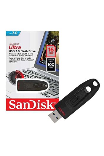 SanDisk محرك أقراص فلاش USB 3.0 فائق السرعة، سرعة قراءة 100 ميجابايت/ثانية، سعة 16 جيجابايت