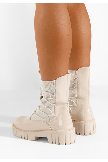 B T Shoes Béžové dámské kotníkové boty Lisette