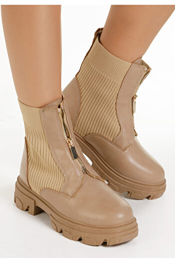 B T Shoes Γυναικεία μποτάκια Χακι Agnese