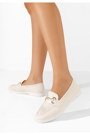 B T Shoes Béžové loafers mokasíny Adesa
