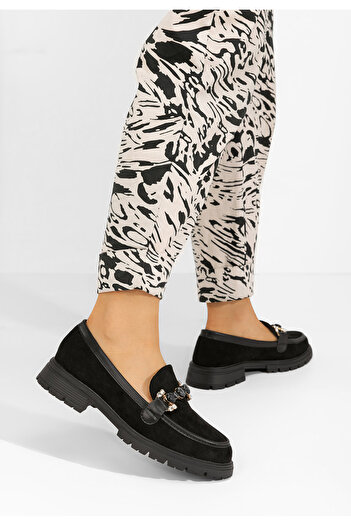 B T Shoes Černé dámské mokasíny Cornelia