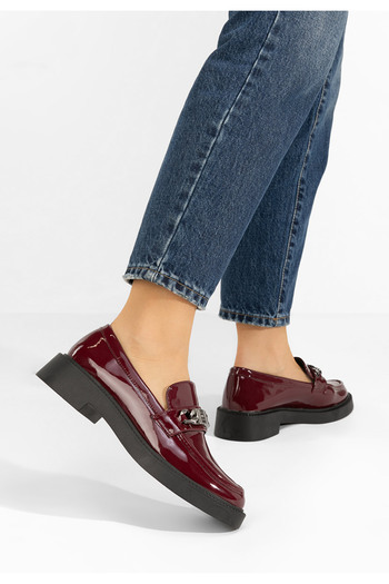 B T Shoes Bordové dámské mokasíny Haruna