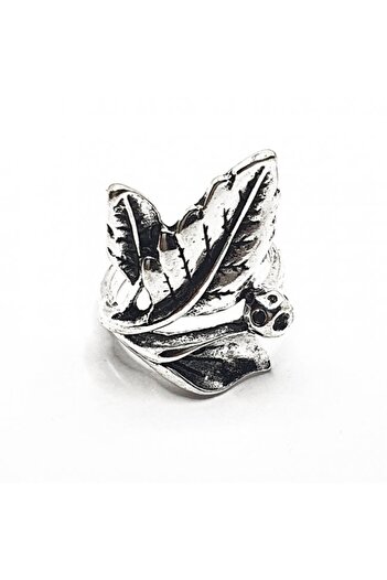 Kelan Women's Fashion Ring Vintage Antique Three Leaves Model 19 mm