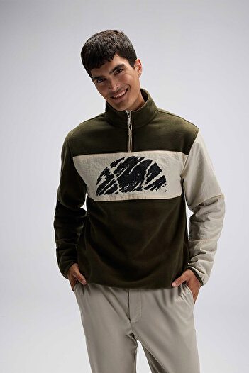 Ellesse Ανδρικό μπλουζάκι με μισό φερμουάρ EM519-KH