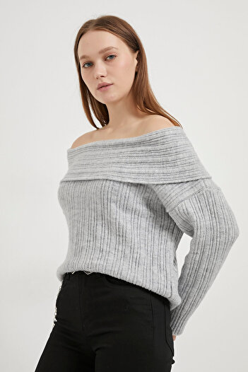 Arma Life Armalife 1179 Madonna Collar Draped Women's Knitwear Sweater
