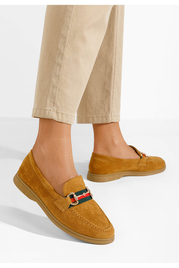B T Shoes Camelové mokasíny dámske Abygail