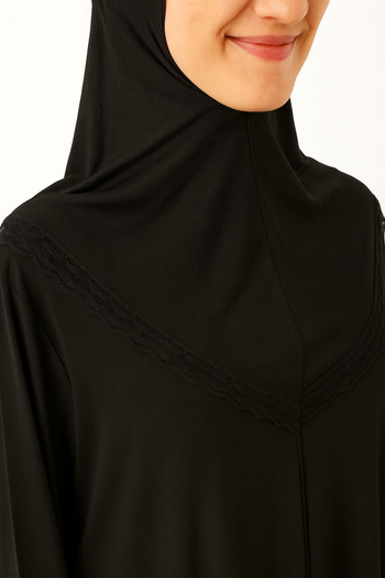Bilenler Self-Covered Zippered Prayer Dress - Black