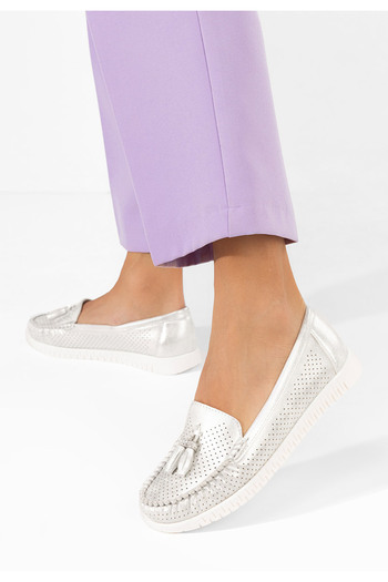 B T Shoes Mocasini dama Sonja V2 albi