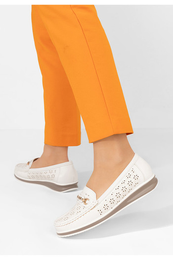 B T Shoes Biele mokasíny dámske Sharmaine
