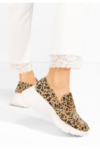 B T Shoes Leopardí mokasíny na platformě Almata